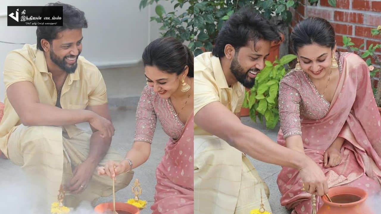 இன்று தல பொங்கலை கொண்டாடிய ஐஸ்வர்யா அர்ஜுன் மற்றும் உமாபதி ராமையா