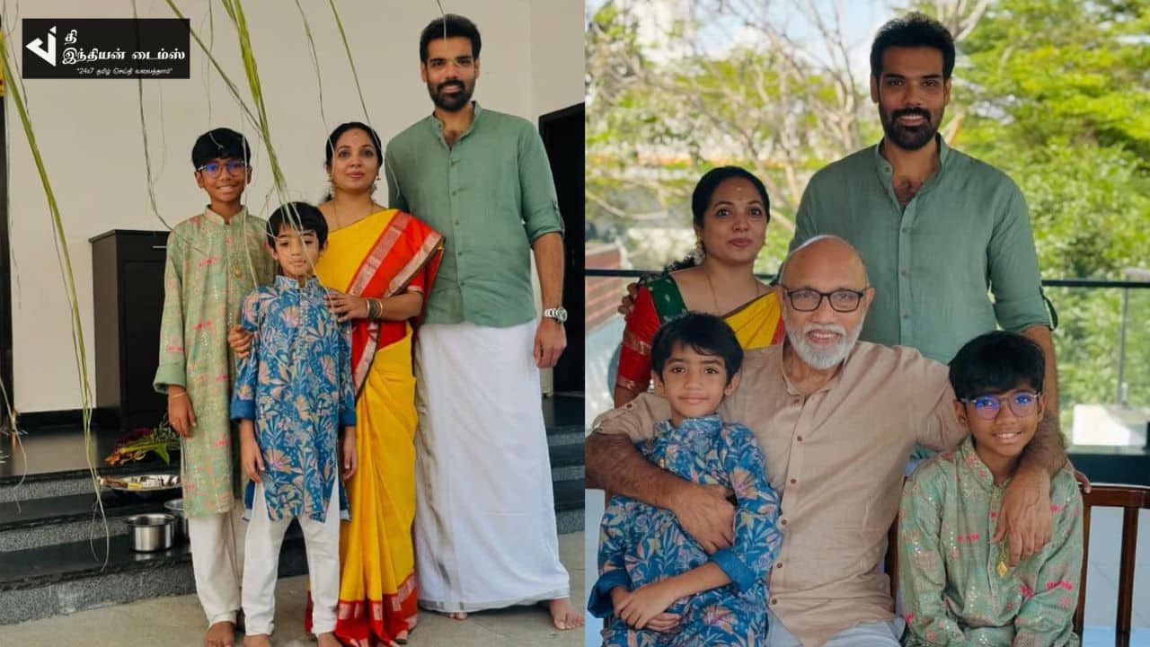 பேரன்களுடன் பொங்கலை கொண்டாடிய நடிகர் சத்யராஜ்