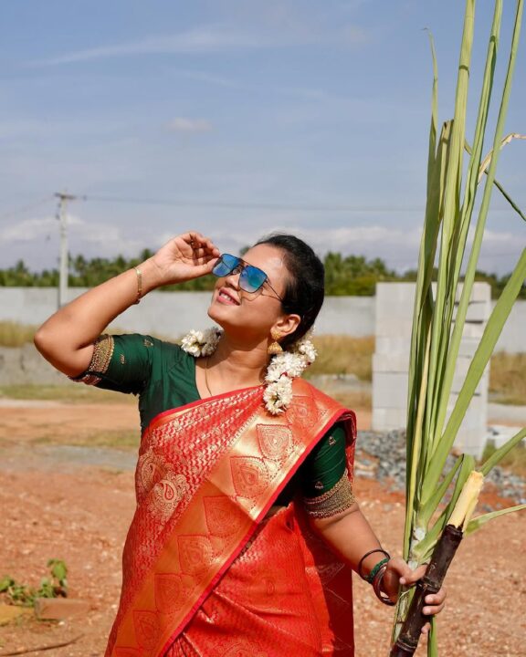 தனது பண்ணை வீட்டில் பொங்கலை கொண்டாடிய குக் வித் கோமாளி மணிமேகலை 7