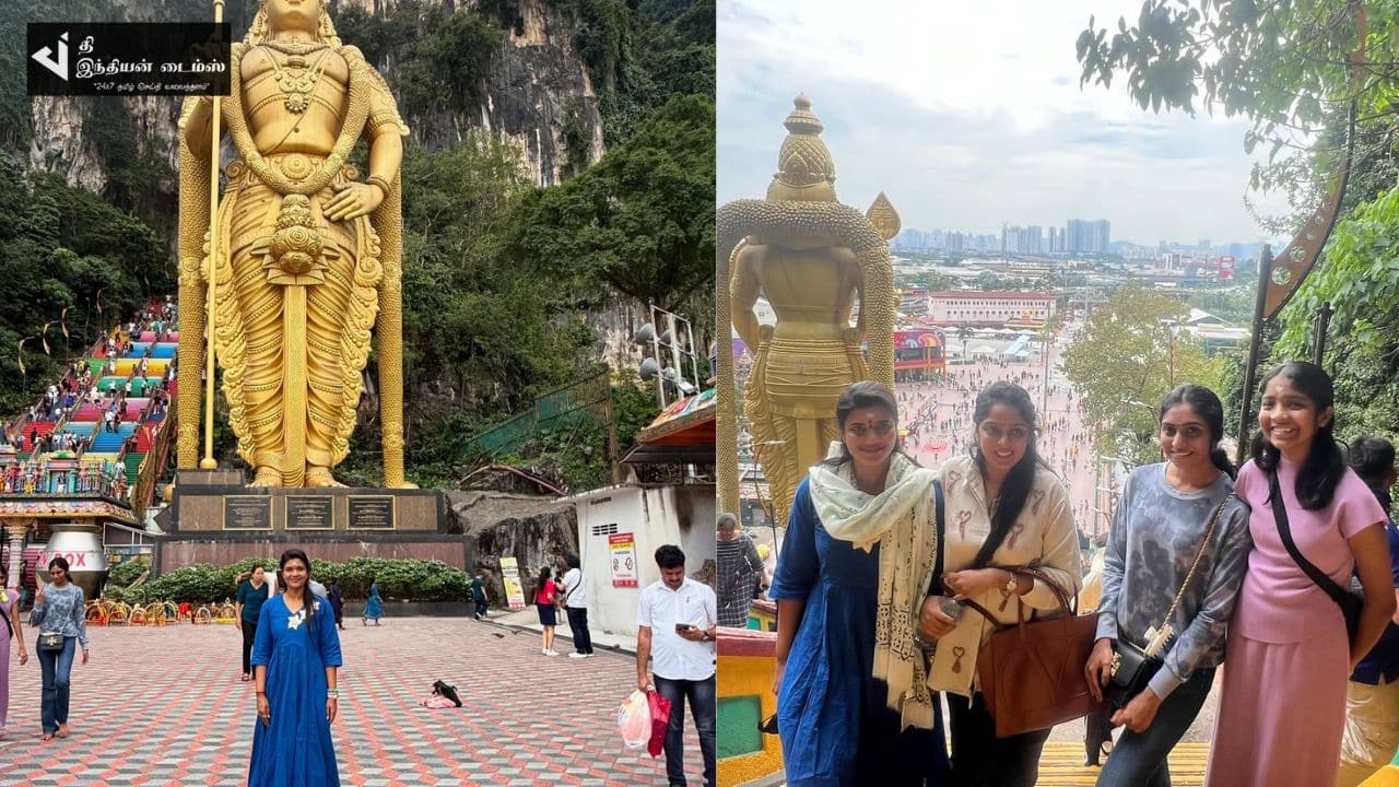 மலேசியா முருகன் கோவிலில் நடிகை ஐஸ்வர்யா ராஜேஷ் சுவாமி தரிசனம்