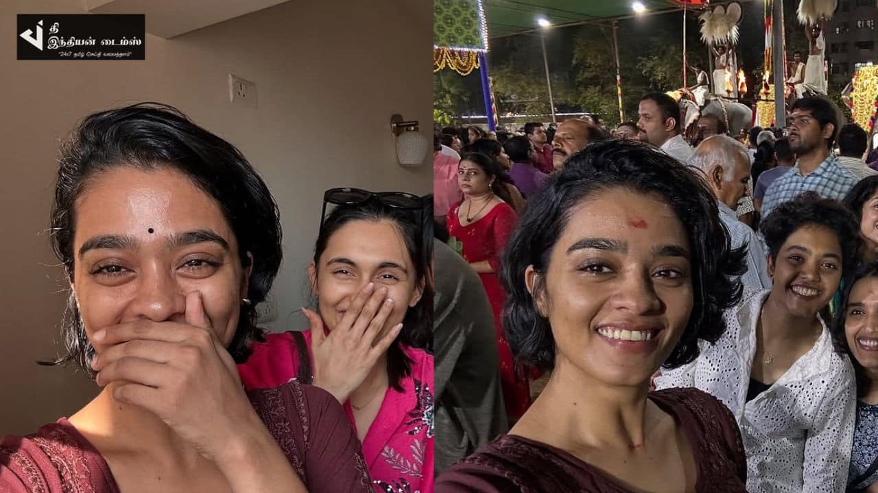 தோழிகளுடன் விடுமுறையை வெளிநாட்டில் கொண்டாடும் விக்ரம் பட நடிகை காயத்ரி சங்கர்