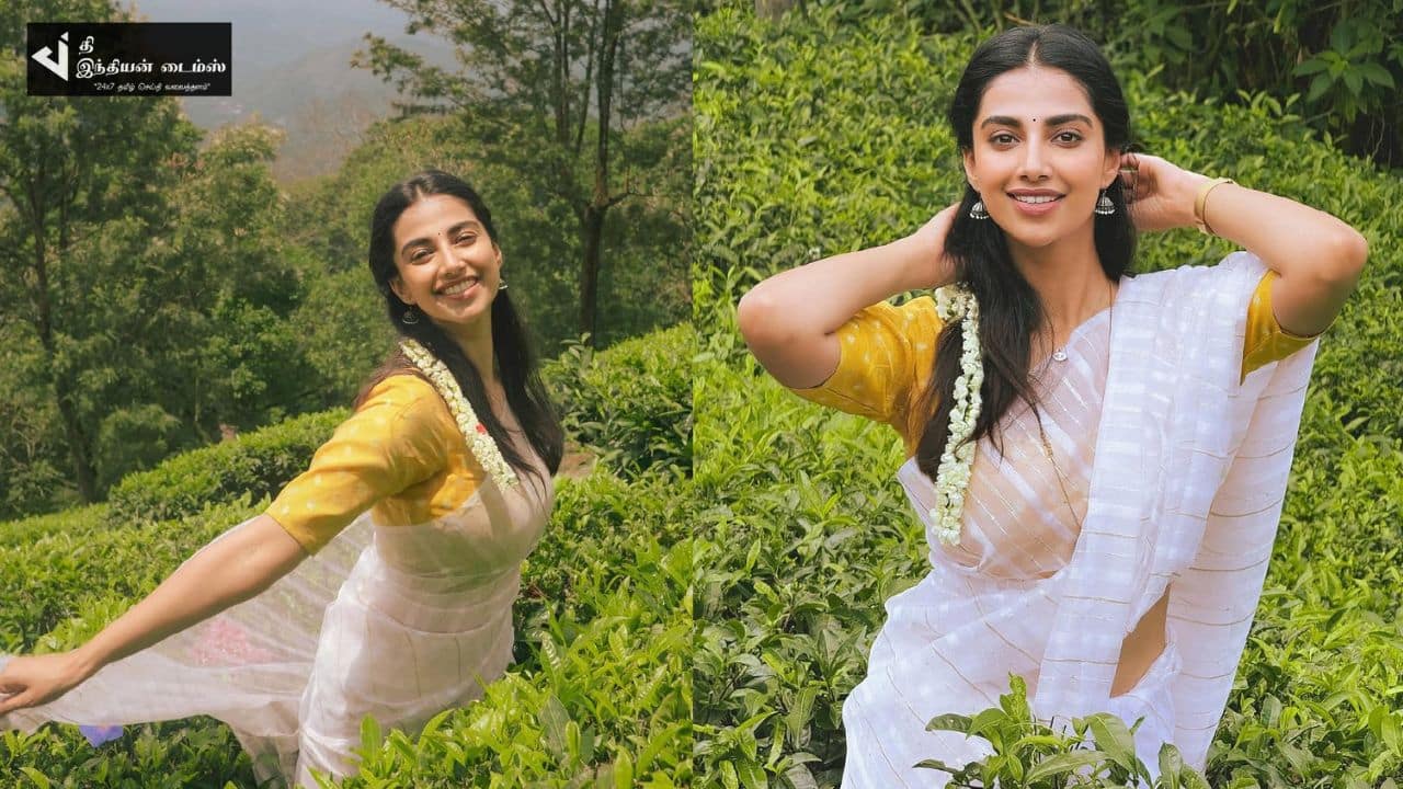 தேயிலை தோட்டத்தில் தேவதை போல நடிகை மீனாட்சி சௌத்திரி