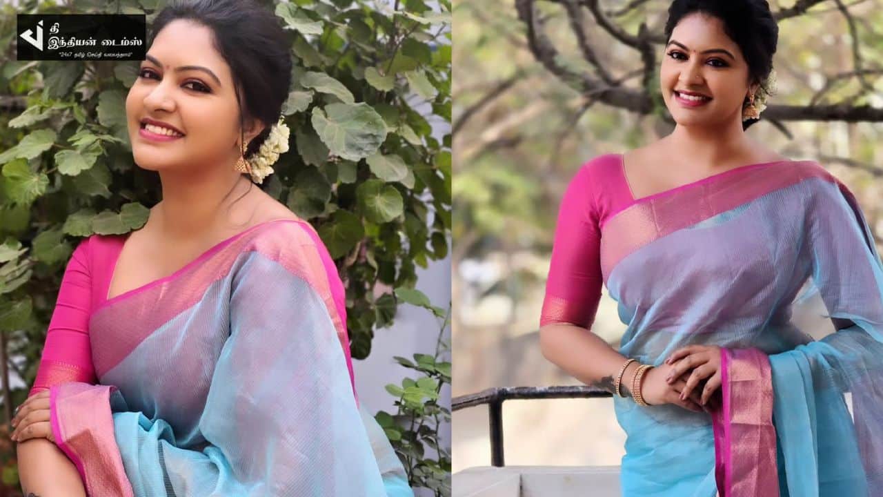 சேலையில் சிலை போல வந்து நின்ற நடிகை ரட்சிதா மஹாலக்ஷ்மி