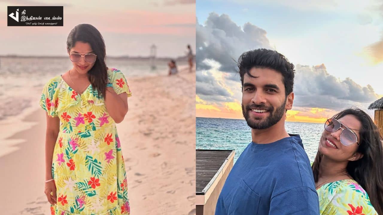 மாலத்தீவில் கணவருடன் தேனிலவை கொண்டாடிய லப்பர் பந்து பட நாயகி ஸ்வாசிகா