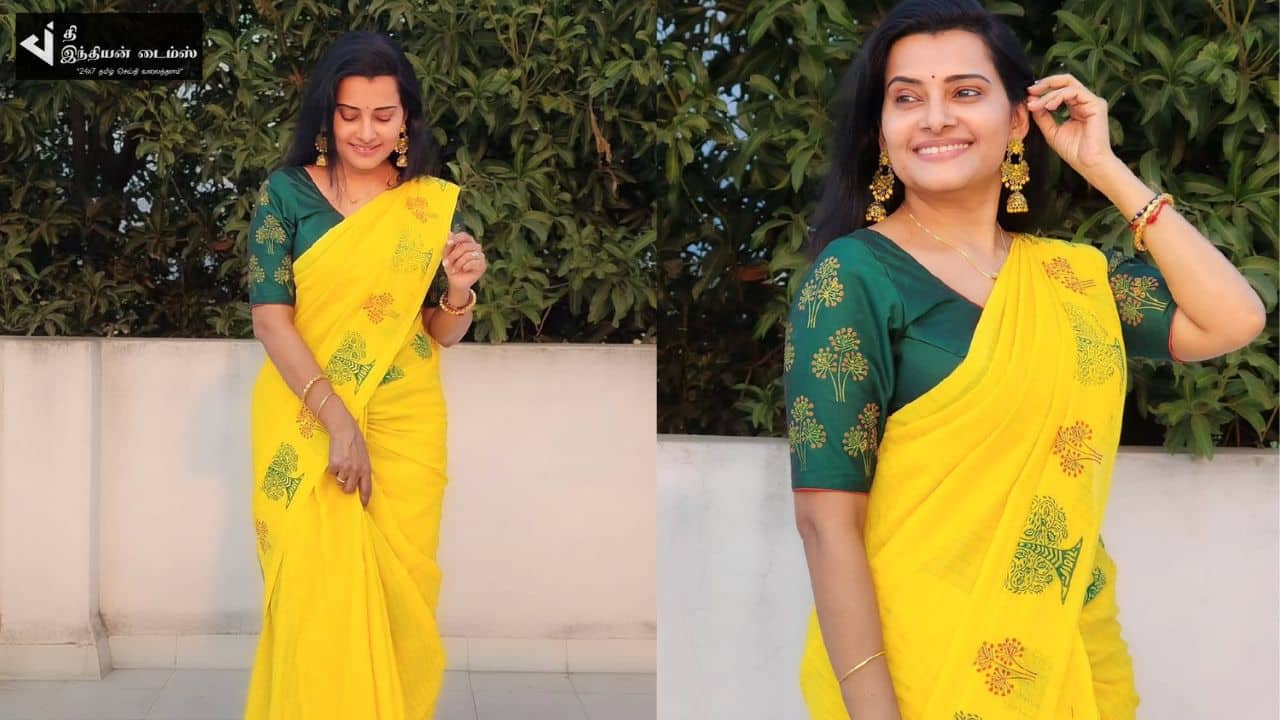 மஞ்சள் நிறமே மஞ்சள் நிறமே..! சன்டிவி சீரியல் நாயகி ஸ்ருதி ராஜின் செம்ம அழகிய புகைப்படங்கள்..!