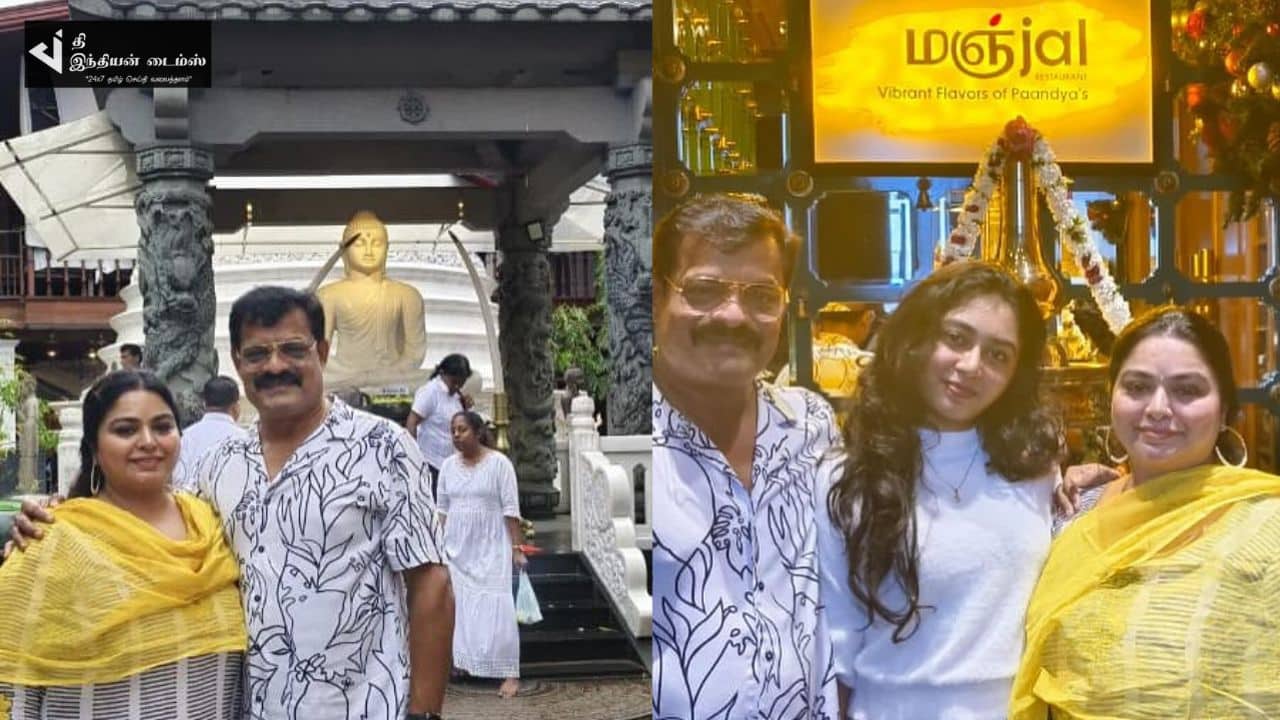 குடும்பத்துடன் மெட்டி ஒலி போஸ் மாமா பிறந்தநாள் கொண்டாட்டம்