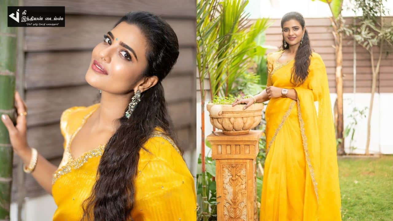 சேலையில் சிலை போல ஜொலிக்கும் நடிகை ஐஸ்வர்யா ராஜேஷ் லேட்டஸ்ட் கிளிக்ஸ்