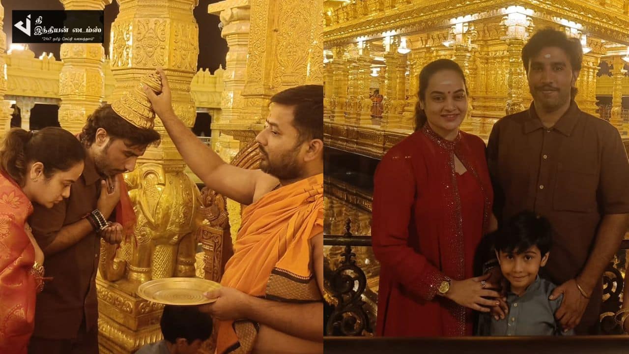 குடும்பத்துடன் பொற்கோவிலில் சுவாமி தரிசனம் செய்த பிக் பாஸ் சுஜா வருணே