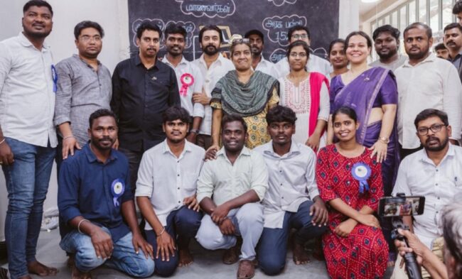 அகரம் நிறுவனத்தின் புதிய அலுவலக திறப்பு விழாவுக்கு குடும்பத்துடன் வந்த நடிகர் சூர்யா 5