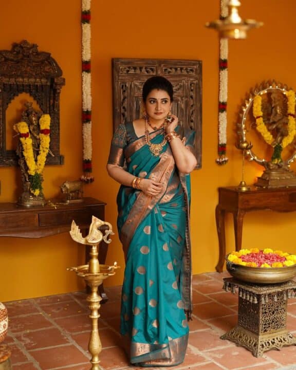 பட்டு சேலையில் அழகில் ஜொலிக்கும் பாண்டியன் ஸ்டோர்ஸ் தனம் அண்ணி 2