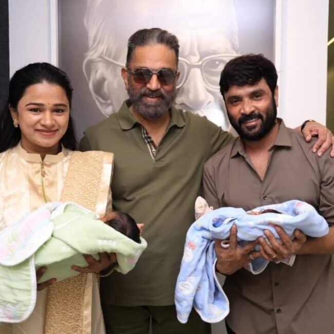 சினேகன் கன்னிகாவின் இரட்டை குழந்தைகளுக்கு பெயர் வைத்த கமல்ஹாசன் 1