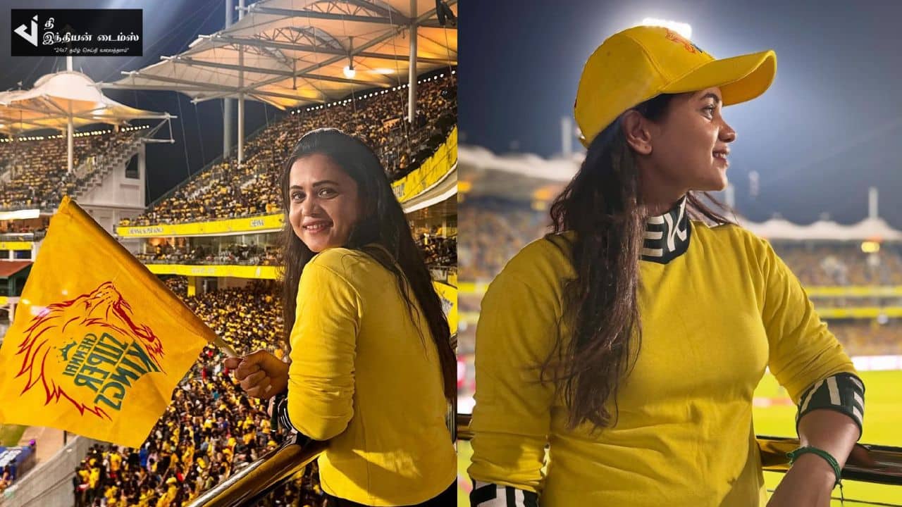 ஐபிஎல் பார்க்க வந்த தொகுப்பாளினி மணிமேகலை