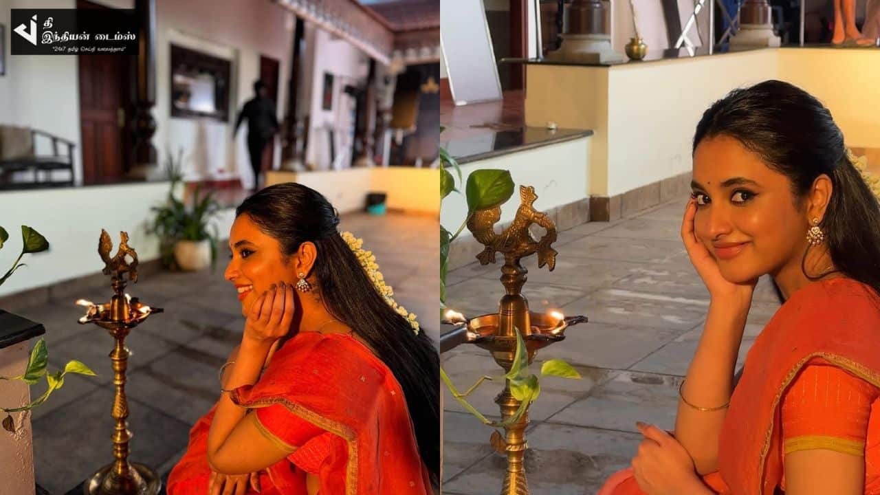 விளக்கு வெளிச்சத்தில் ஜொலிக்கும் நடிகை பிரியங்கா மோகன்