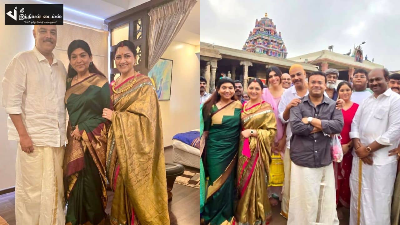 குடும்பத்துடன் பழனியில் சுவாமி தரிசனம் செய்த நடிகை குஷ்பு