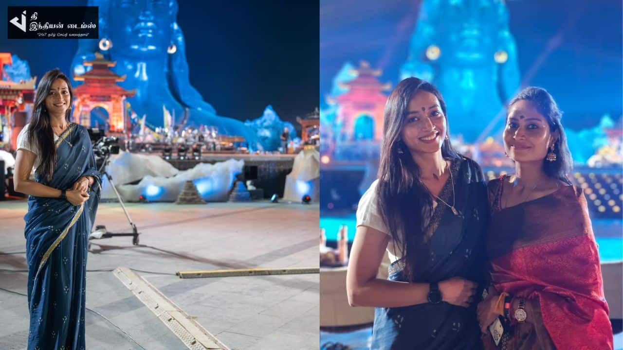 கோவை ஈஷா மையத்தில் ஸ்ரீநிதி ஷெட்டி சுவாமி தரிசனம்