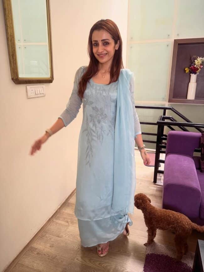 திருப்பதியில் சுவாமி தரிசனம் செய்த நடிகை த்ரிஷா 4